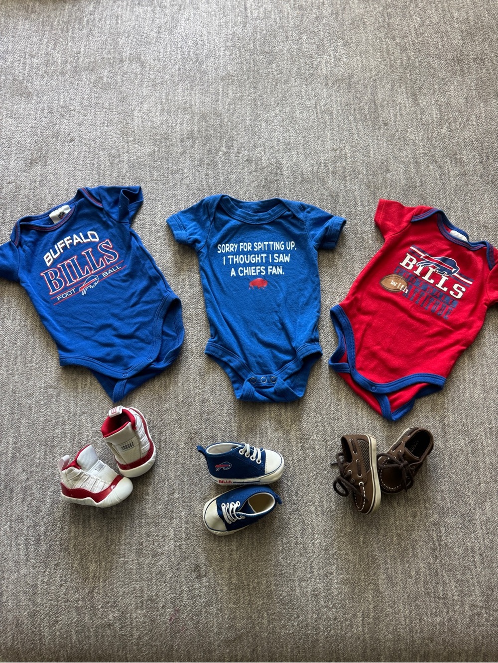 Buffalo Bills, Air Jordan’s, Sperry shoes